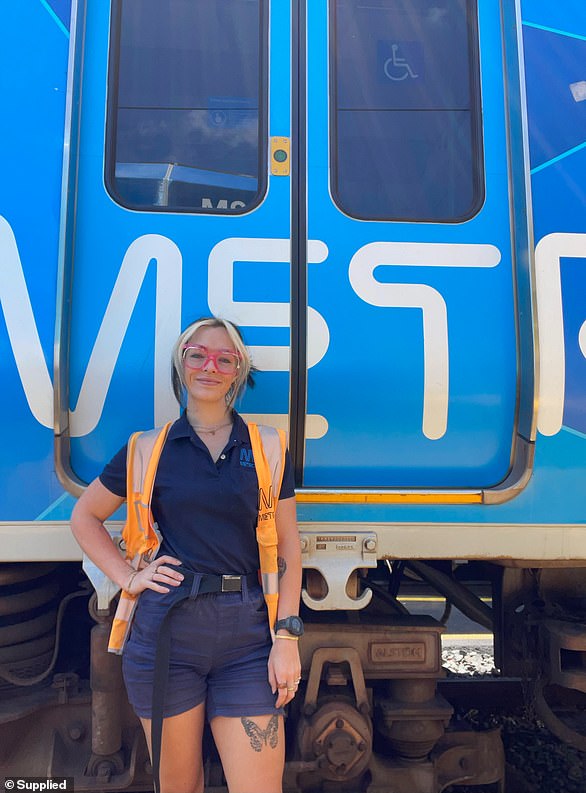 Chelsea Taylor, 23, felt a 'big urge to go to university' and after three unfinished university degrees and about $30,000 in debt, she found a job she loves as a machinist for Melbourne Metro