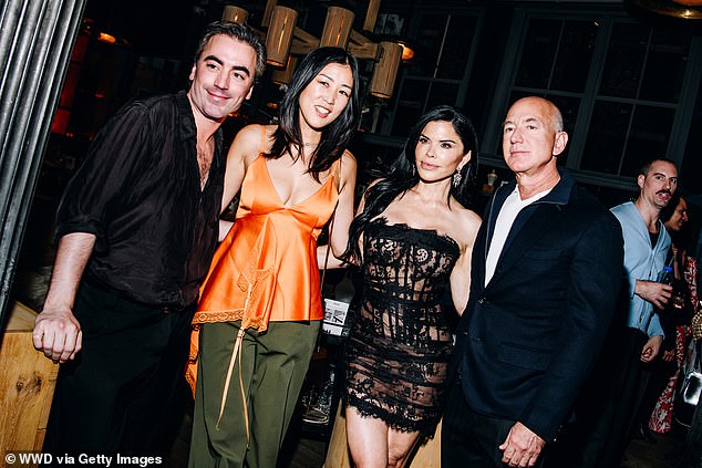 The couple stopped briefly for photos with fashion designer Fernando Garcia and Laura Kim, the creative director of Oscar de la Renta