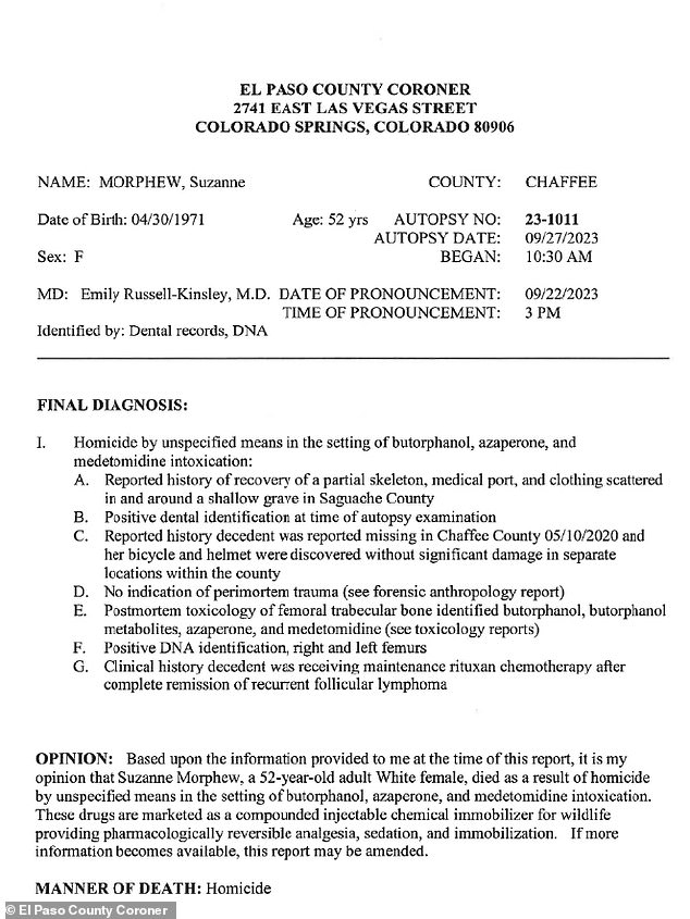 1715116110 141 Suzanne Morphews autopsy reveals bullet was discovered with skeletal remains