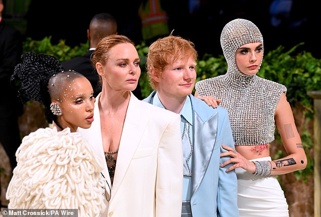 The star posed alongside Sheeran, McCartney and FKA Twigs at the event