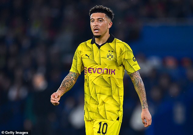 Jadon Sancho couldn't match his performance in the first leg, but still worked hard throughout