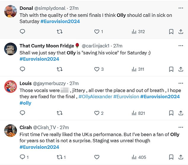 1715124192 200 Eurovision fans share concern for Olly Alexanders shaky vocals as