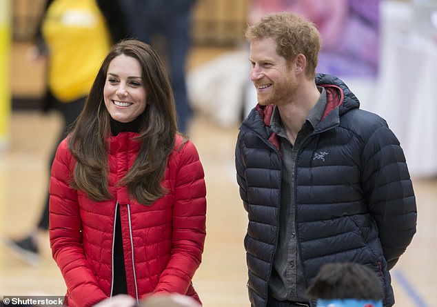 Harry is not expected to see his brother Prince William, who is due to leave the capital on Thursday and Friday, or his sister-in-law Kate Middleton, whose cancer treatment continues.  Pictured: Kate and Harry at the Heads Together event on February 5, 2017