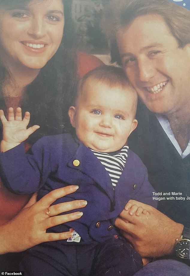 Jake as a boy with his mother Marie and father Todd around 1990. Tragedy struck the family when Marie was diagnosed with multiple sclerosis and died from the disease in 2006.