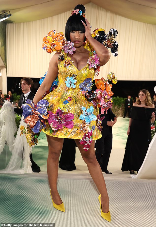 In the caption, she criticized those who misunderstood The Garden of Time theme and simply opted for 'flowers' - when actually her interpretation was that the theme should have inspired 'sustainable looks' (Nicki Minaj seen)