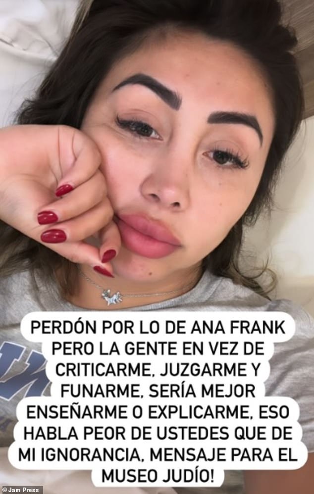 In response to the comment (photo), the Chilean influencer apologized to those who were offended by her comments