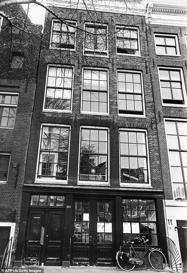 The house where Anne Frank lived in Amsterdam and where she went into hiding with her parents between 1942 and 1944 to escape the Nazis