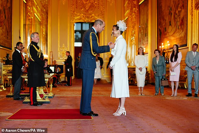 Mary Earps, from Wilmslow, is appointed Member of the Order of the British Empire by the Prince of Wales at Windsor Castle