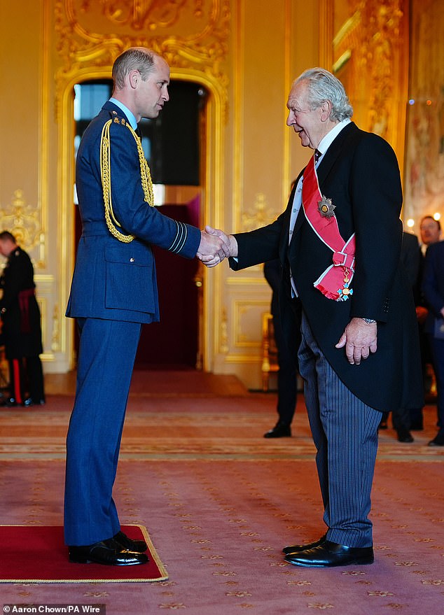 Sir Bill Beaumont, of Lytham, chairman of World Rugby, is today appointed Knight Grand Cross of the Order of the British Empire by Prince William