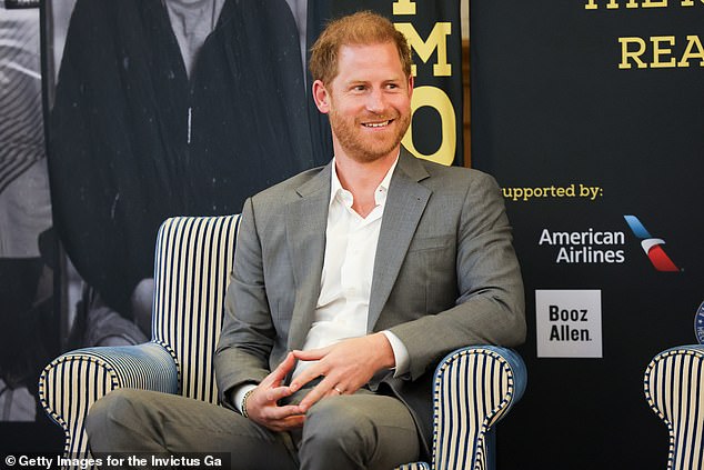 Prince Harry on stage at an Invictus Games event