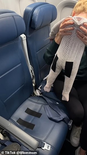 She lightheartedly suggested that parents with children during flights will likely fidget to physically hold their children to their seats to eliminate movement