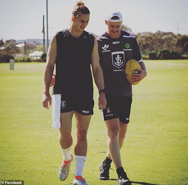 The 29-year-old (right) was able to revive his AFL career when he joined Nat Fyfe (left) and the Fremantle Dockers