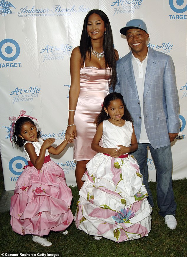 After the photos came out, Aoki's father Russell (seen with Kimora and their daughters in 2005) spoke out about the coupling to TMZ, saying: 'I'm not going to kick and scream about her choices'