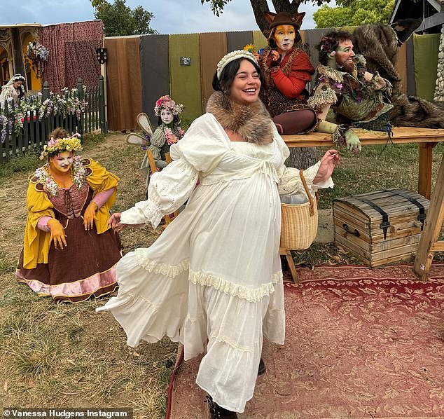 The actress' baby bump was also covered in a series of photos taken during a trip to a Renaissance fair and shared to her Instagram account on Thursday.