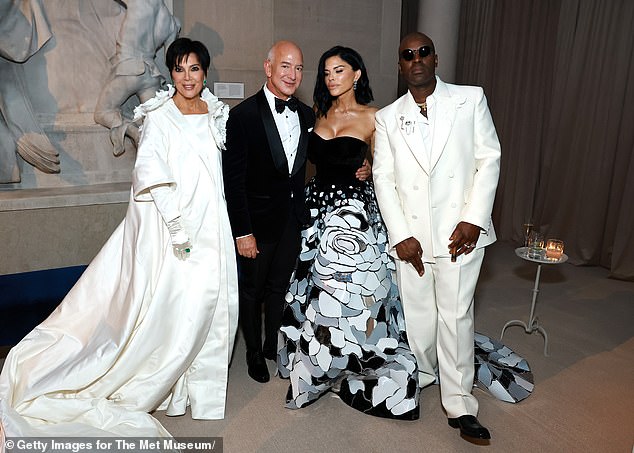 Kris, Jeff Bezos, Lauren Sanchez and Corey Gamble attend the 2024 Met Gala