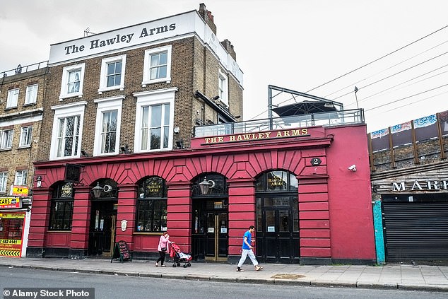 Located on London's Castlehaven Road, The Hawley Arms has become infamous with a core location in the chilling drama, which is based on true events (stock image)