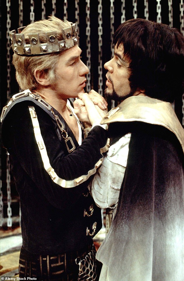 Pictured: He famously performed the first gay kiss with Ian McKellen in Christopher Marlowe's Edward II in 1970 - just three years after homosexuality was decriminalized