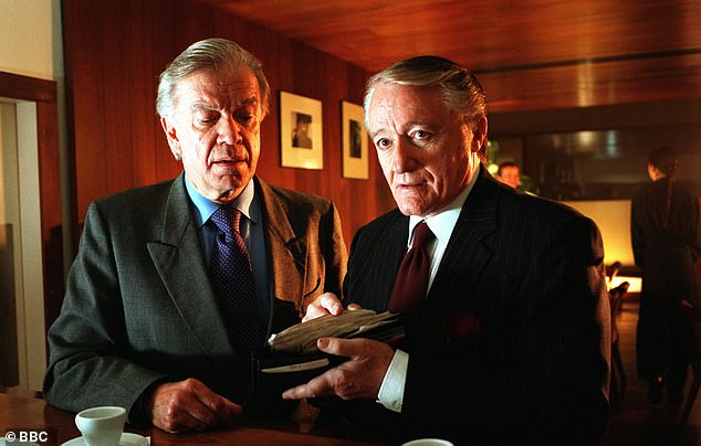 As Peter Williams in series one of the BBC show Hustle, with Robert Vaughan (right)