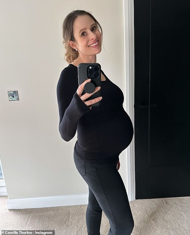 Camilla shared a rare mirror selfie showing off her baby bump on Instagram during her pregnancy