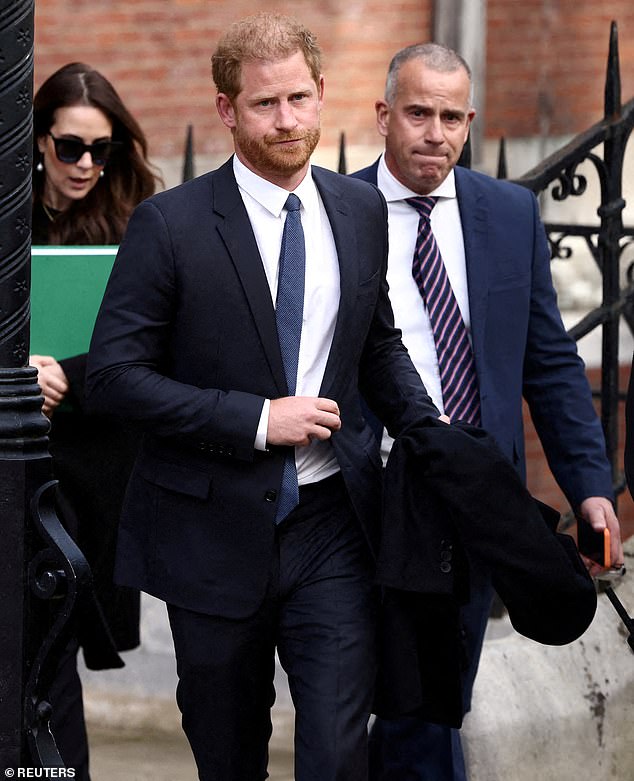 Prince Harry, Duke of Sussex, leaves the High Court in London on March 27, 2023