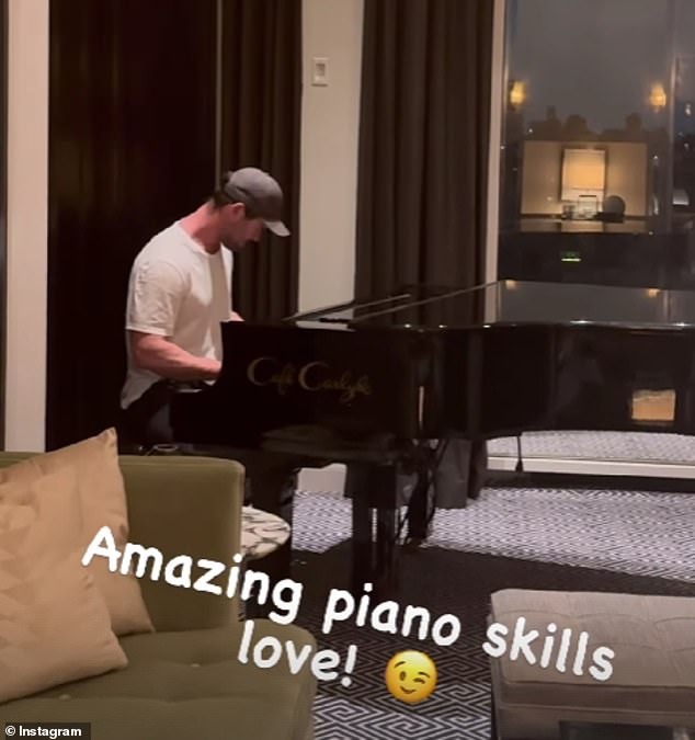 Hemsworth looked every inch the musical maestro in the breathtaking clip, as his hands slid over the piano keys to produce a beautiful classical melody