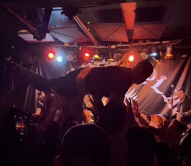 John Floreani is seen surfing the crowd during a performance in Buffalo, New York