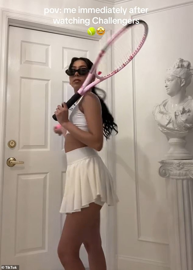 Gen Z is flocking to TikTok to show off their pleated skorts, sporty visors and shiny new rackets in videos accompanied by a dramatic song from the film's original soundtrack