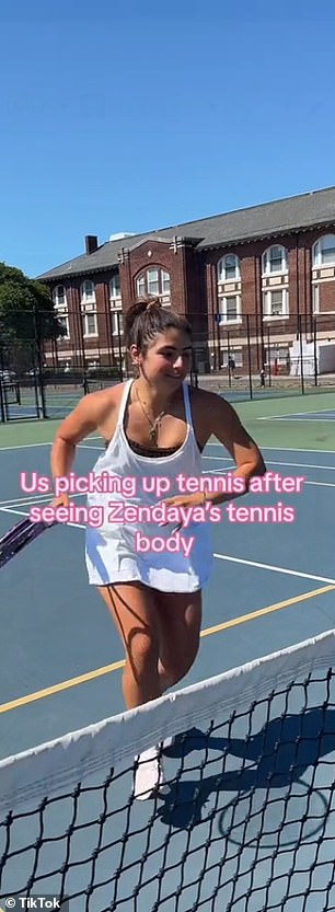 Some TikTok users joked that Zendaya's athletic body in the tennis movie inspired them to take up the sport