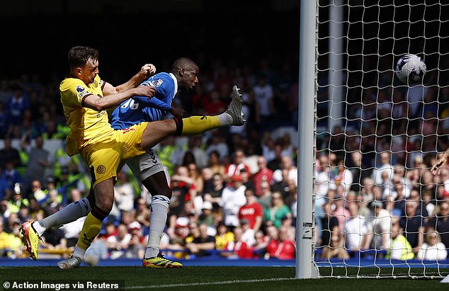 Abdoulaye Doucoure headed home from Dominic Calvert-Lewin's cross to give the Toffees the lead