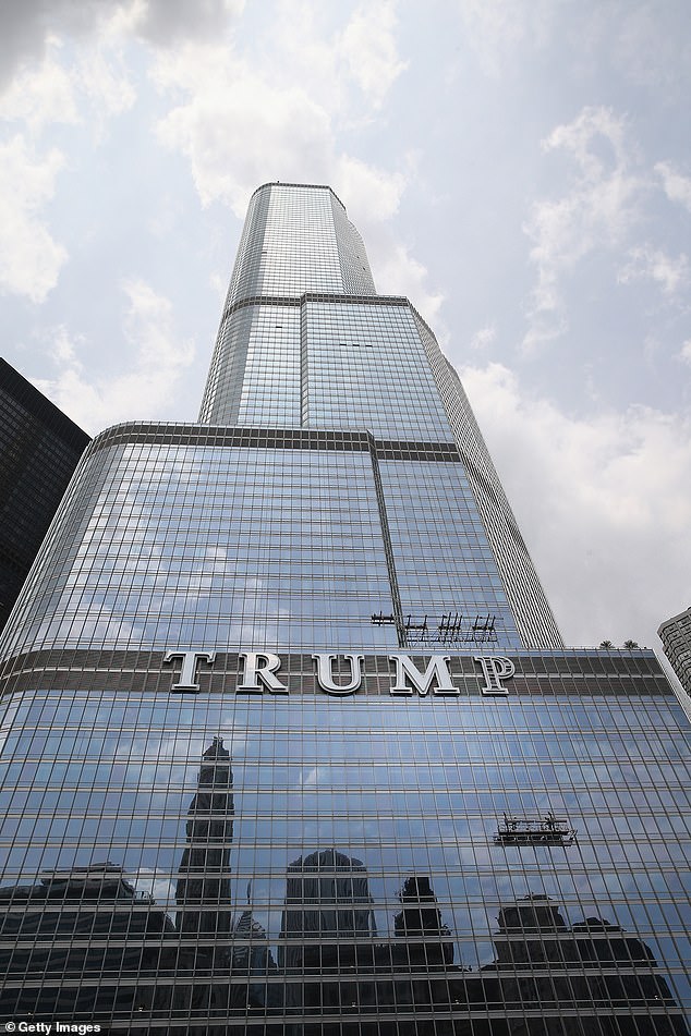 The IRS investigation, revealed by The New York Times and ProPublica, centers on the former president's glittering skyscraper in Chicago (pictured)