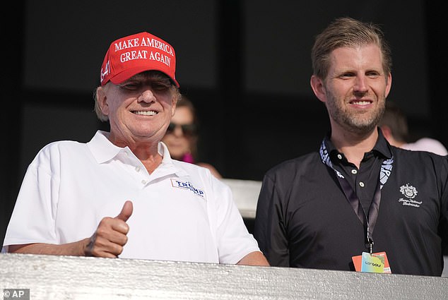 But Eric Trump (right), executive vice president of the Trump Organization, said the matter has been resolved and that he is confident in the company's position.