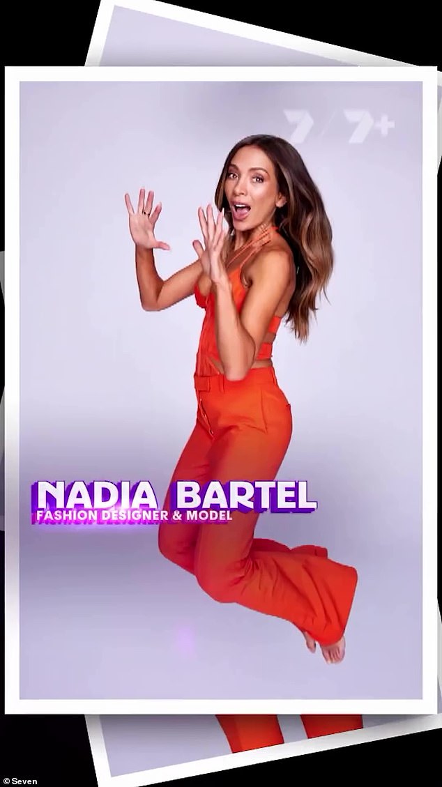 Former AFL WAG fashion designer Nadia Bartel worked out her angles in a photoshoot in the promotional video