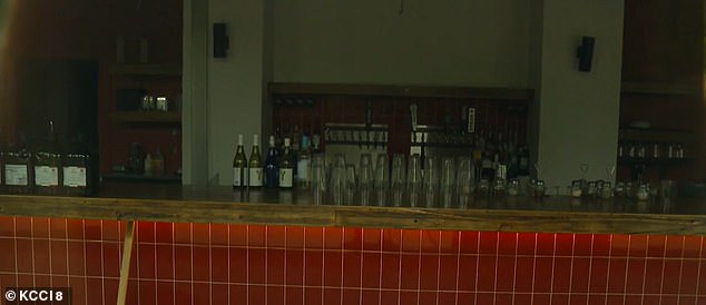 The dark, dreary interior of Gusto Pizza after its recent closure