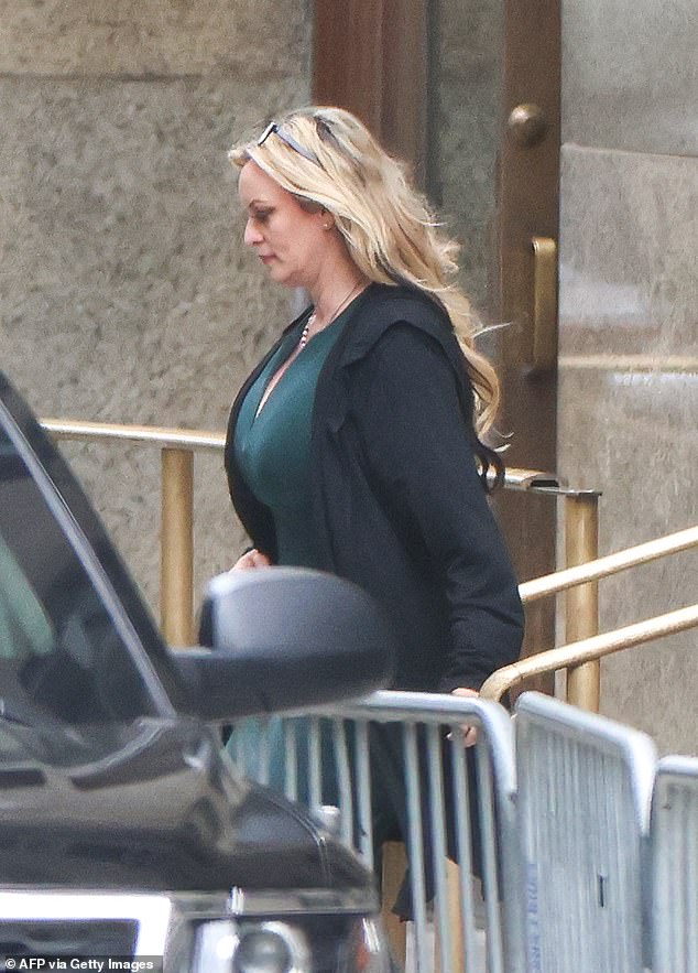 Stormy Daniels leaves Manhattan Criminal Court after testifying at former US President Donald Trump's trial for covering up hush money payments