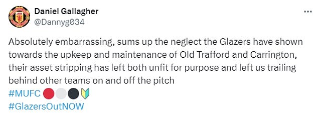 1715542412 374 Arsenal fans MOCK Old Traffords leaking roof as they celebrate