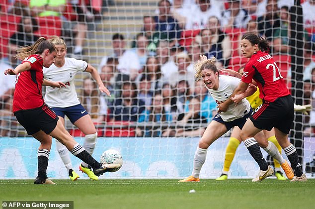 Ella Toone's (left) brilliant long-range strike put United ahead just before half-time