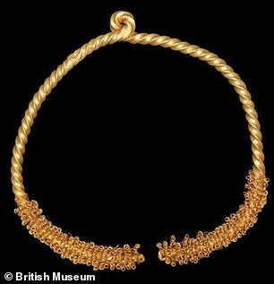 A gold torc that made up the Ghanaian Crown Jewels