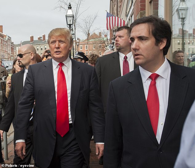 Trump and Cohen in happier times, pictured in 2011 during a visit to New Hampshire, amid intense speculation that the New York real estate mogul was about to enter politics