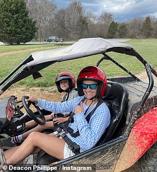 One photo shows the Sweet Home Alabama star sitting next to him in a dune buggy