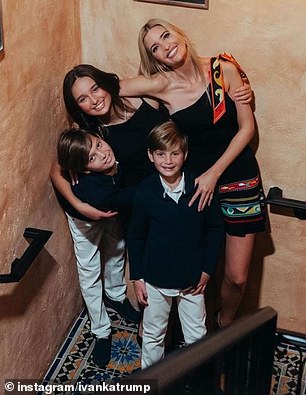 Ivanka poses with her three children, Theodore, Joseph and Arabella