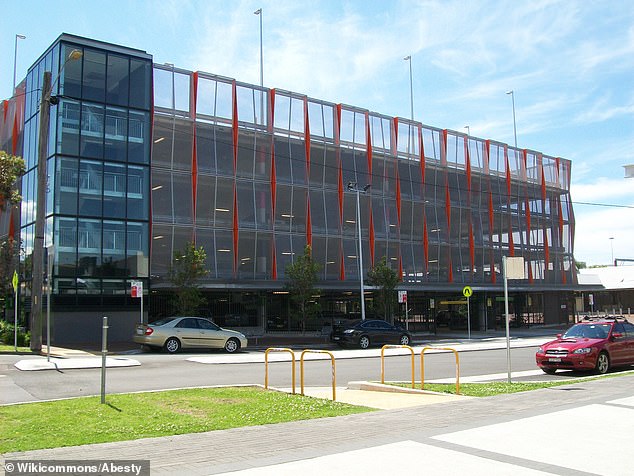 Dozens of police cars arrived at the Station Street car park next to Wollongong train station (pictured) on Sunday morning after police were alerted to the grim discovery