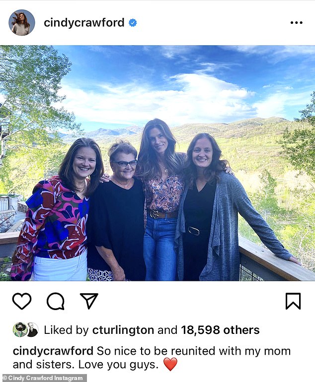 Crawford was pictured in a May 2021 Instagram post alongside her mother Jennifer Crawford and sisters Chris and Danielle