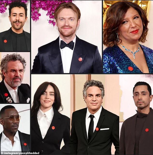 Israeli public figures previously criticized A-list celebrities at the Oscars for wearing red hand pins symbolizing support for a ceasefire in Gaza by 'Artists4Ceasefire'