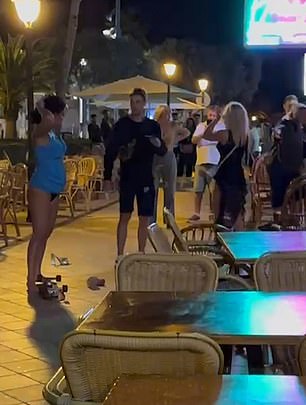 The scrap took place on Saturday evening in Cala d'Or on the south-east coast of Mallorca