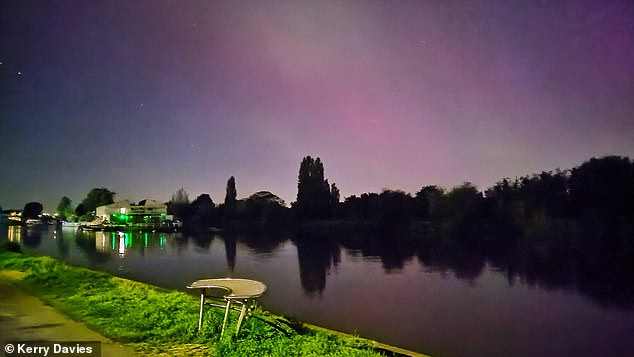 The Met Office told MailOnline that a smaller coronal mass ejection should hit Earth today, making the Northern Lights visible over parts of Scotland.  But these are unlikely to reach as far south as Kingston upon Thames (pictured) as they did on Saturday