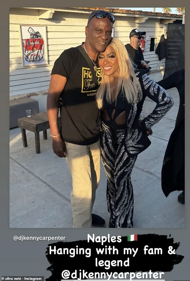 Ultra was in Naples and shared photos as she posed with fans, while she was also joined by some of her friends including DJ Kenny Carpenter (pictured together)