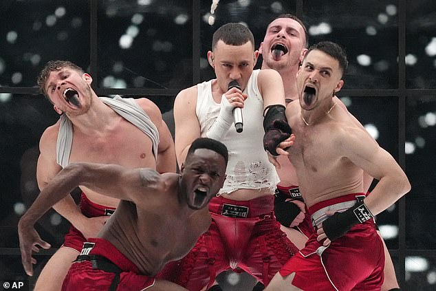 Olly Alexander sings the song Dizzy during the grand final of the Eurovision Song Contest in Malmö, Sweden