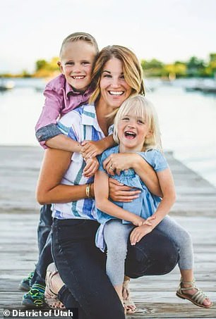 Mrs. Dressen is pictured above with her children