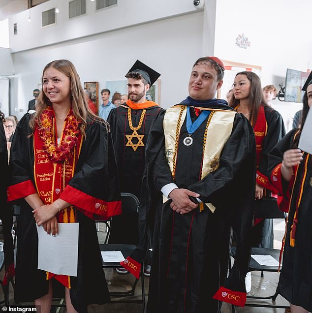 Guest speaker Mayim Bialik, actress and former 'Jeopardy!'  host, addressed the students by video