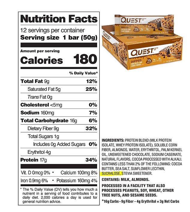 Many popular protein bar brands, such as Quest, Barebells, and Fulfill, use sucralose in their bars